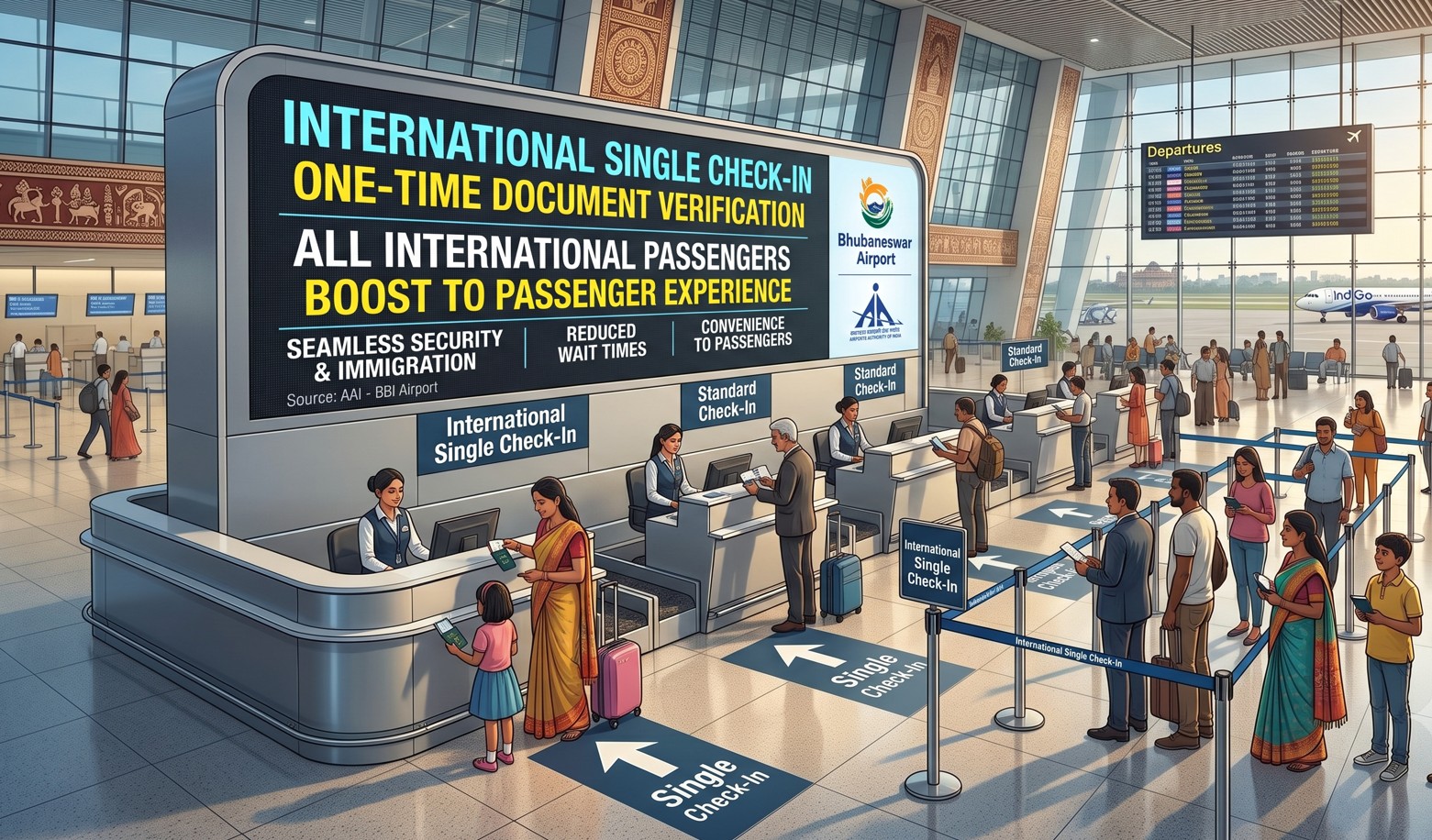 Bhubaneswar Airport Set to Introduce Single Check-In System for International Passengers